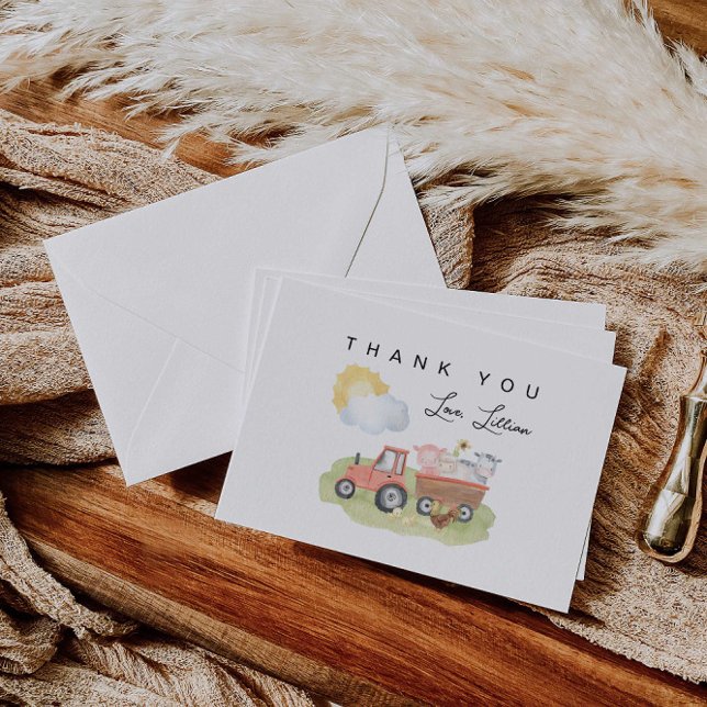 Farm Animals Baby Shower or Birthday Thank You Card (Creator Uploaded)