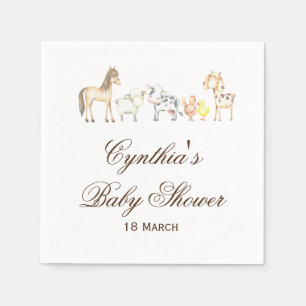Farm Animals Baby Shower Party Napkins