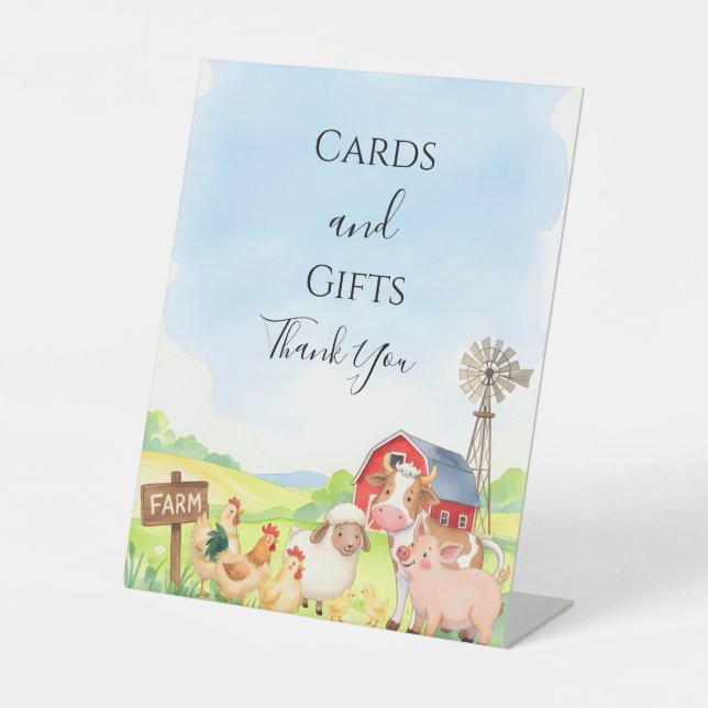 Farm Animals Baby Shower Table Sign (Front)