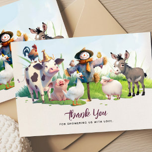 Farm Animals Baby Shower Thank You Card