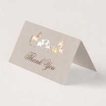 Farm Animals Baby Shower Thank You Folding Card