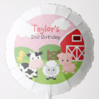 Farm Animals Balloon (Pink for Girl) Personalised