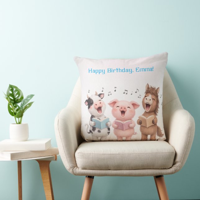 Farm Animals Band Birthday Cushion (Chair)
