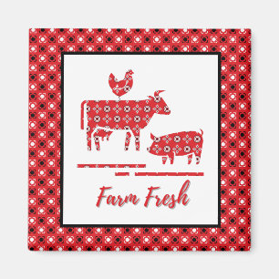 Farm Animals Bandanna Print  Magnet