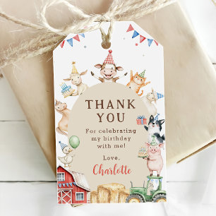 Farm Animals Barnyard 1st Birthday Gift Tags