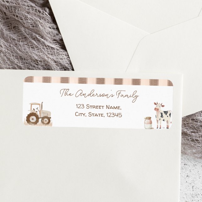 Farm Animals Barnyard Baby Shower Label Return Address Label (Creator Uploaded)