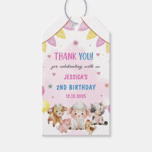 Farm Animals Barnyard Balloon Birthday Party Gift Tags