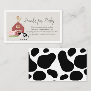 Farm Animals Barnyard Beige Books for Baby Shower Enclosure Card