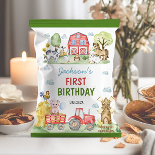 Farm Animals Barnyard Birthday Chip Bag Wrapper
