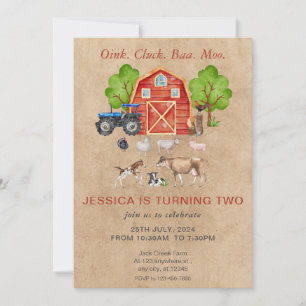 Farm Animals Barnyard Birthday Invitation