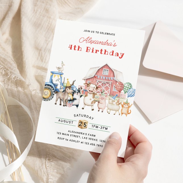 Farm Animals Barnyard Birthday Party Invitation (Creator Uploaded)