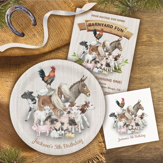 Farm Animals Barnyard birthday party paper plates (Creator Uploaded)