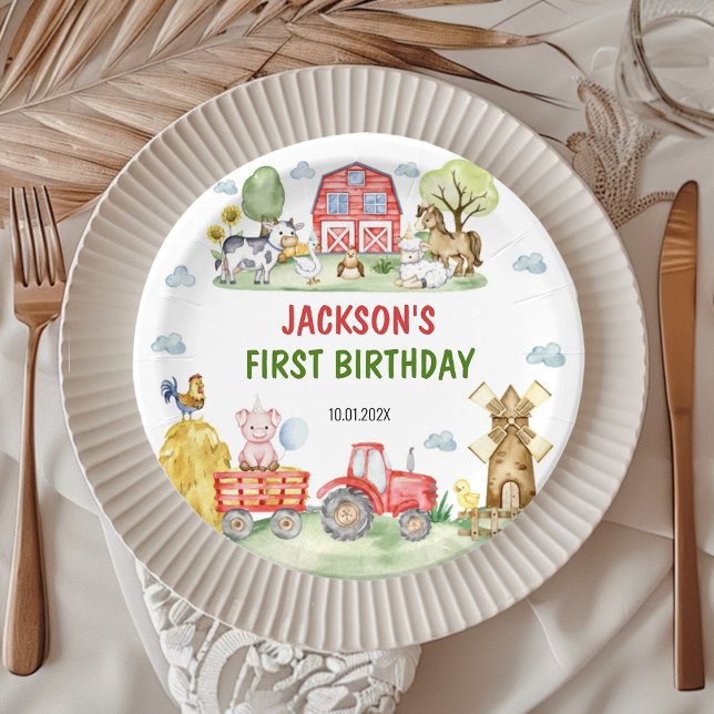 Farm Animals Barnyard Birthday Party Paper Plates (Creator Uploaded)
