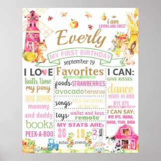 Farm Animals Barnyard Birthday sign