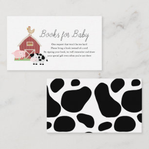 Farm Animals Barnyard Books for Baby Shower Enclosure Card