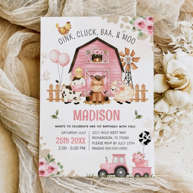 Farm Animals Barnyard FARM BIRTHDAY Invitation (Creator Uploaded)
