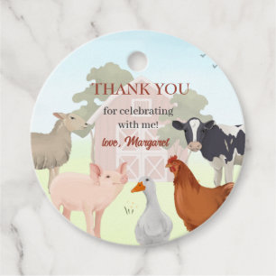 Farm Animals Barnyard Party Favour Tags