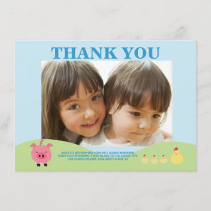Farm Animals Barnyard Thank You Photo Cards