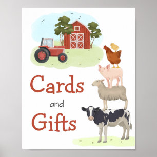 Farm Animals Barnyard Welcome Birthday  Poster
