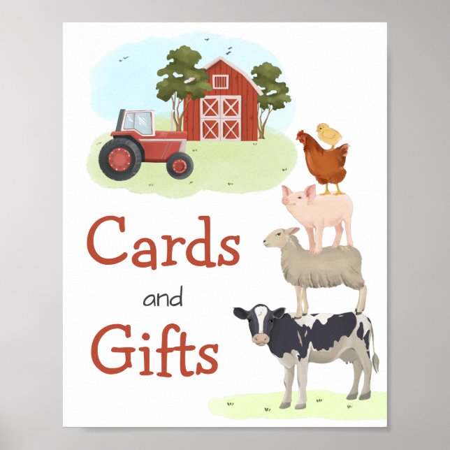 Farm Animals Barnyard Welcome Birthday  Poster (Front)