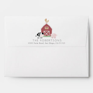 Farm Animals Barnyard White Envelope