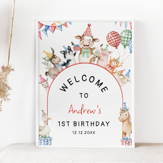Farm Animals Birthday Barnyard Welcome Poster (Creator Uploaded)