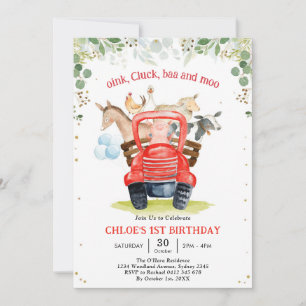 Farm Animals Birthday Invitation