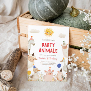Farm Animals Birthday Invitation 