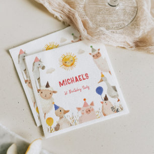 Farm Animals Birthday  Napkin