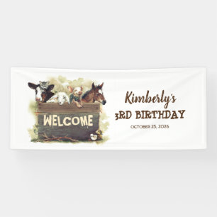 Farm Animals Birthday Party Banner