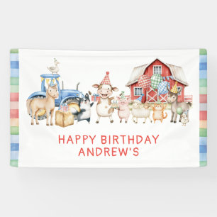 Farm Animals Birthday Party Banner