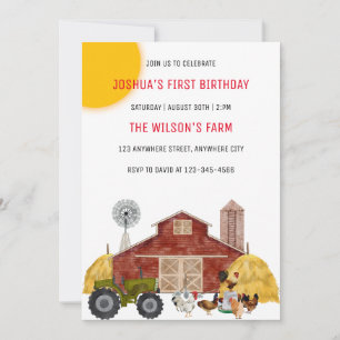 Farm Animals Birthday Party Invitation