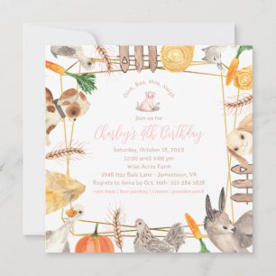 Farm Animals Birthday Party Invitation