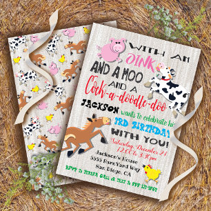 Farm Animals Birthday Party Invitation