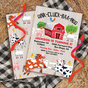 Farm Animals Birthday Party Invitation