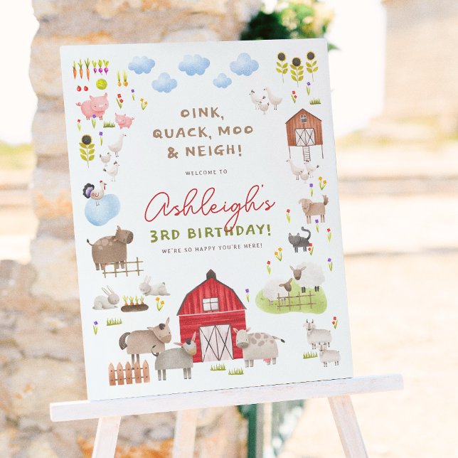 Farm Animals Birthday Party Welcome Sign (Creator Uploaded)