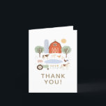 Farm Animals Birthday Thank You Card<br><div class="desc">Say thank you to the party guests with these cards,  featuring farm animals of all kinds and gold typography.</div>