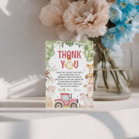 Farm Animals Birthday Thank You Card