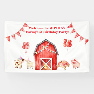Farm Animals Birthday Welcome Banner Editable