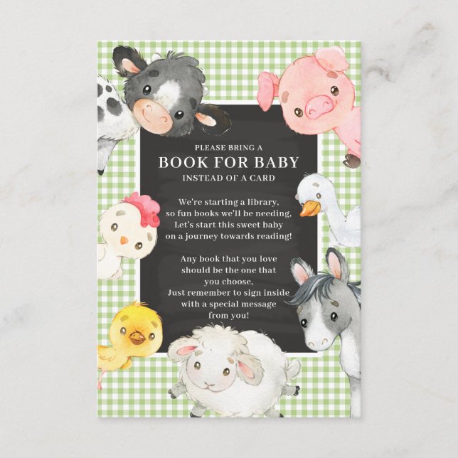 Farm Animals Book for Baby Enclosure Card (Front)