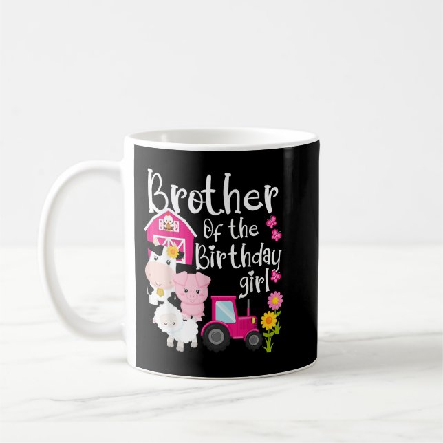 Farm Animals Brother Of The Birthday Girl Party Ba Coffee Mug (Left)