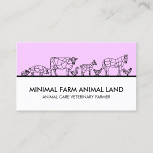 Farm Animals Characters Business Card