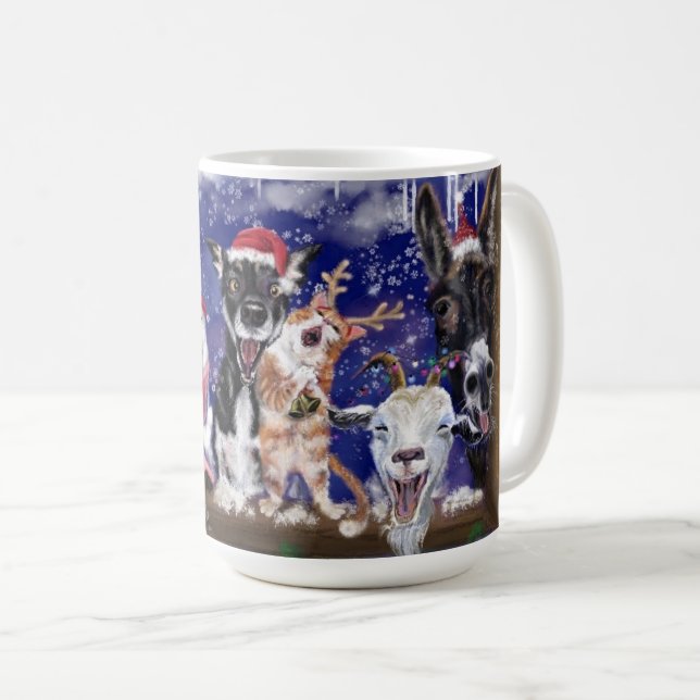 Farm Animals Christmas Coffee Mug (Front Right)