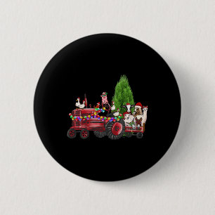 Farm Animals Christmas Xmas Farm Truck Country Far 6 Cm Round Badge