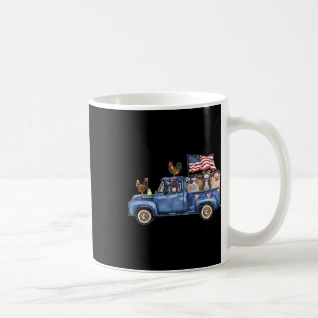 Farm Animals Cow Pig Goat Chicken Farm Truck Ameri Coffee Mug (Right)