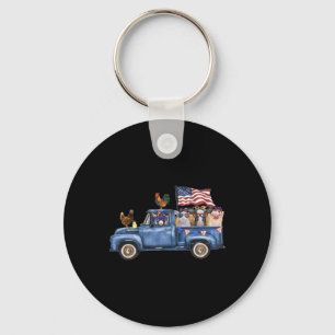 Farm Animals Cow Pig Goat Chicken Farm Truck Ameri Key Ring