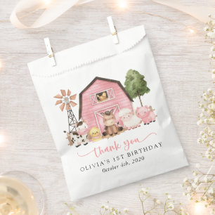 Farm Animals, Cute Animals, Barn, First Birthday Favour Bag
