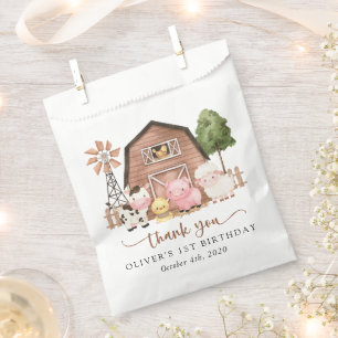 Farm Animals, Cute Animals, Barn, First Birthday Favour Bag