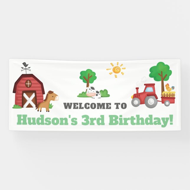 Farm Animals Cute Birthday Party - GLS Banner (Horizontal)
