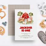 Farm Animals Cute Watercolor Boy 1st Birthday Invitation<br><div class="desc">Farm Animals Cute Watercolor Boy 1st Birthday Invitation</div>